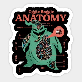 Oggie boggie anatomy Sticker